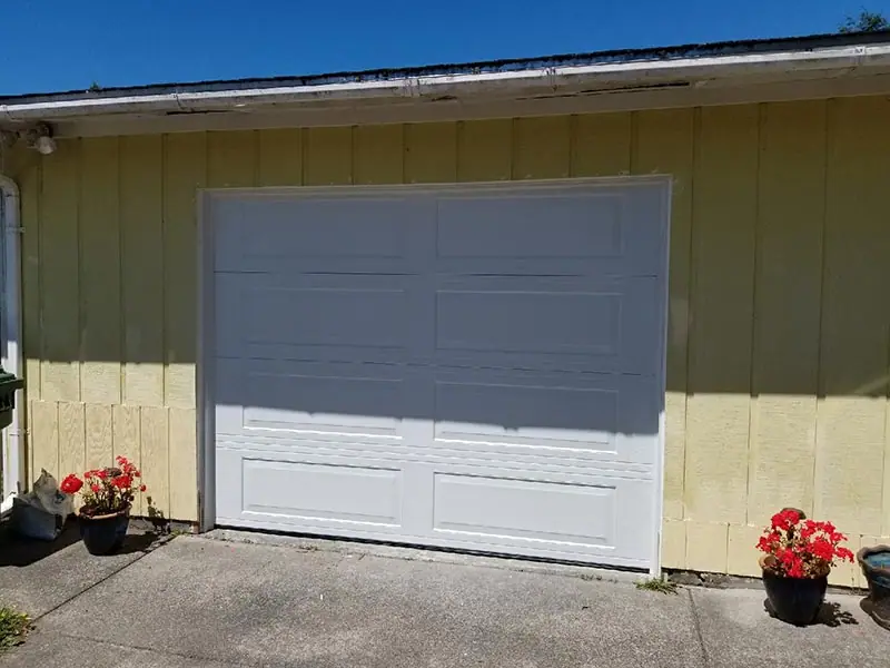After: new grey garage door