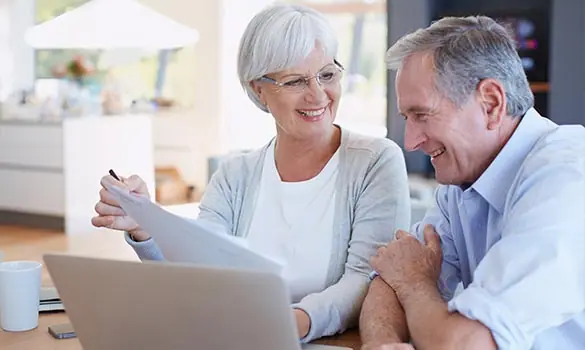 Couple planning a garage door purchase