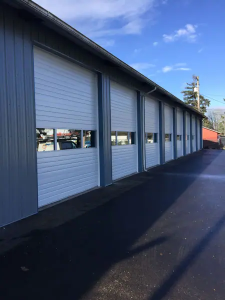 Commercial roll-up doors on storage units