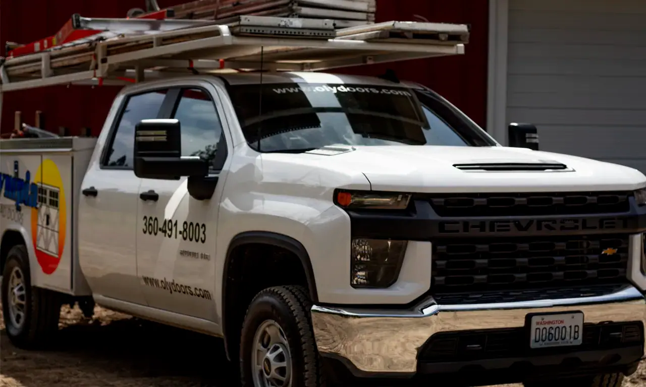 Olympia Overhead Doors work truck