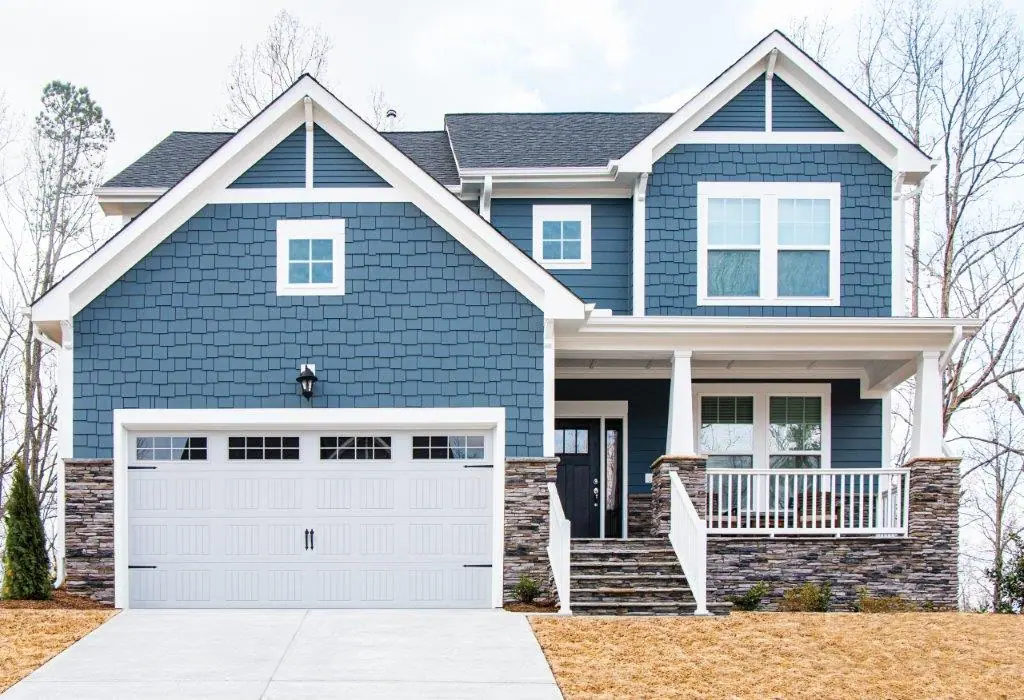 Wayne Dalton 9100 Sonoma garage door in white with Stockton windows